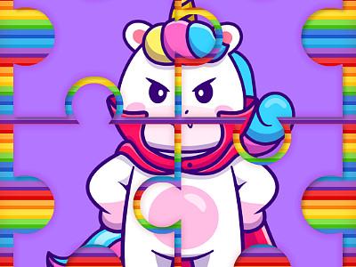 Cute Rainbow Unicorn Puzzles